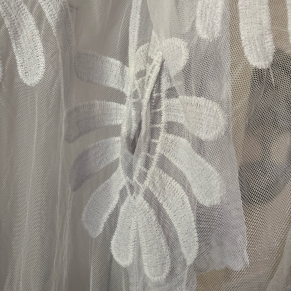 BEAUTIFUL OVERLAY FOR DRESS OR PANTS ONE SIZE DESIGNED NAVY WHITE - Picture 5 of 11